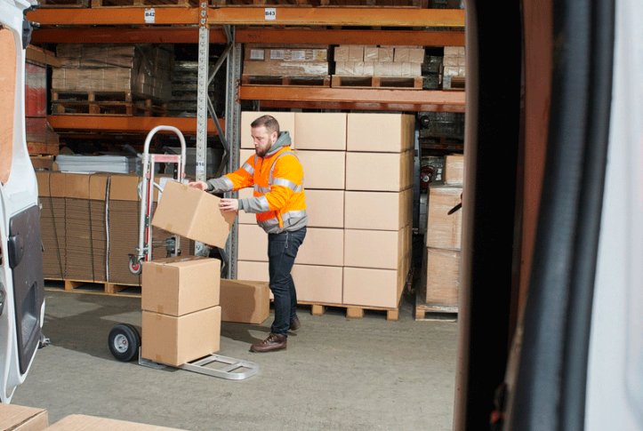 worker loading boxes